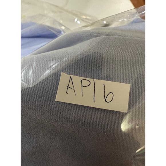 English Factory Sz S Gold Button Shirt Blouse Long Sleeve Blue Button Up Great! - Picture 7 of 7